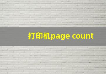 打印机page count